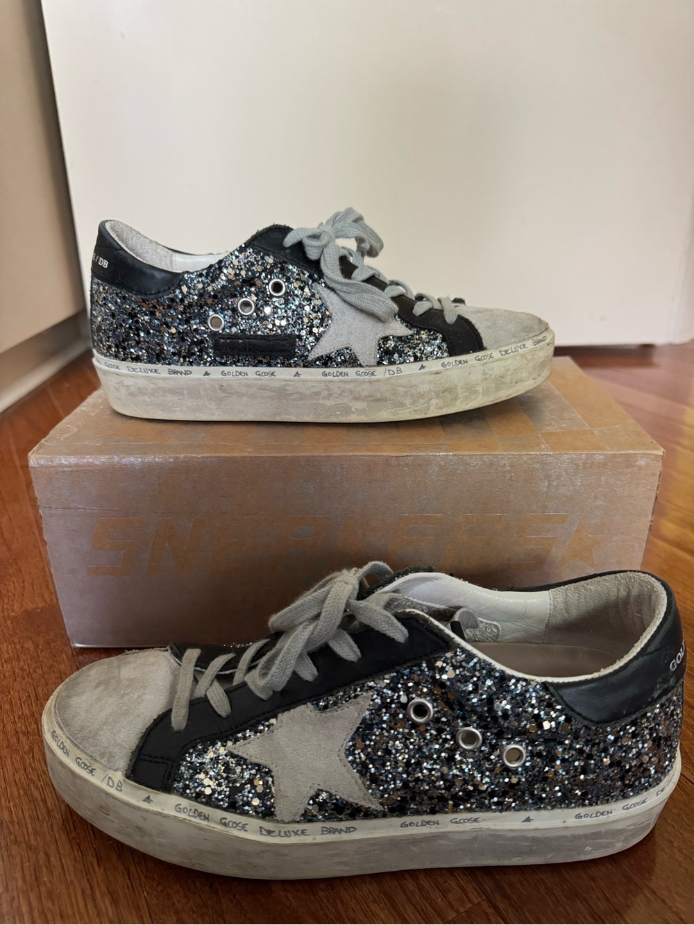 Golden Goose Hi Star Glitter Size 39 With Box